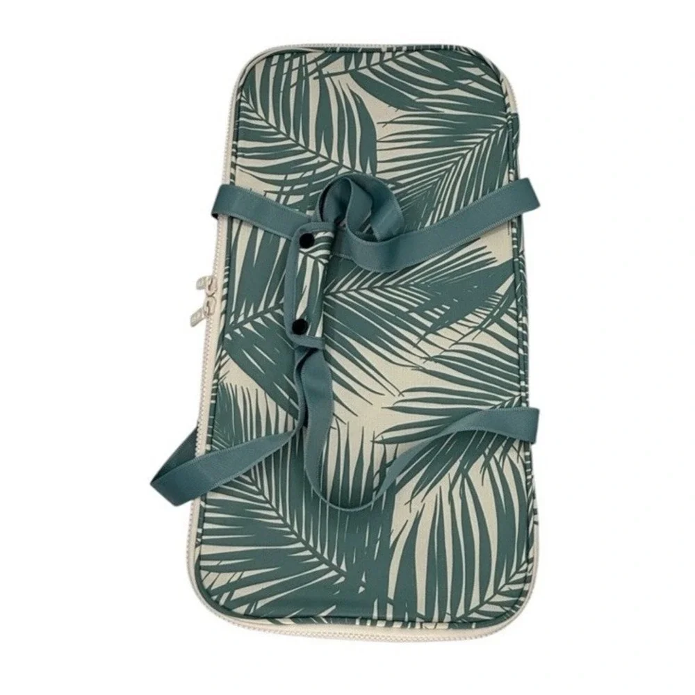 Aloha Collection CleverMade Collapsible Beach Tote Bag Floral Teal Green Hawaii